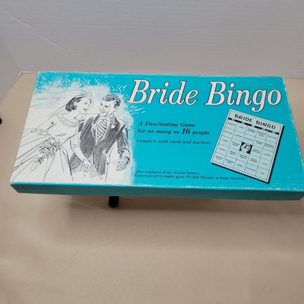 Vintage Bride Bingo Bridal Shower Game 1970 Leister Game Co No 1027 Retro Party